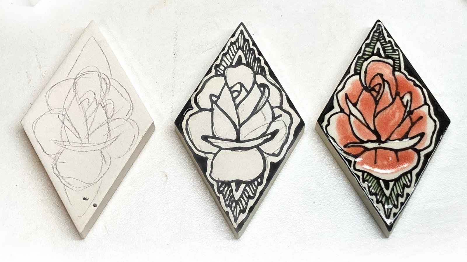 Flash Tattoo on Ceramic, Example #1 Flash Tiles #1