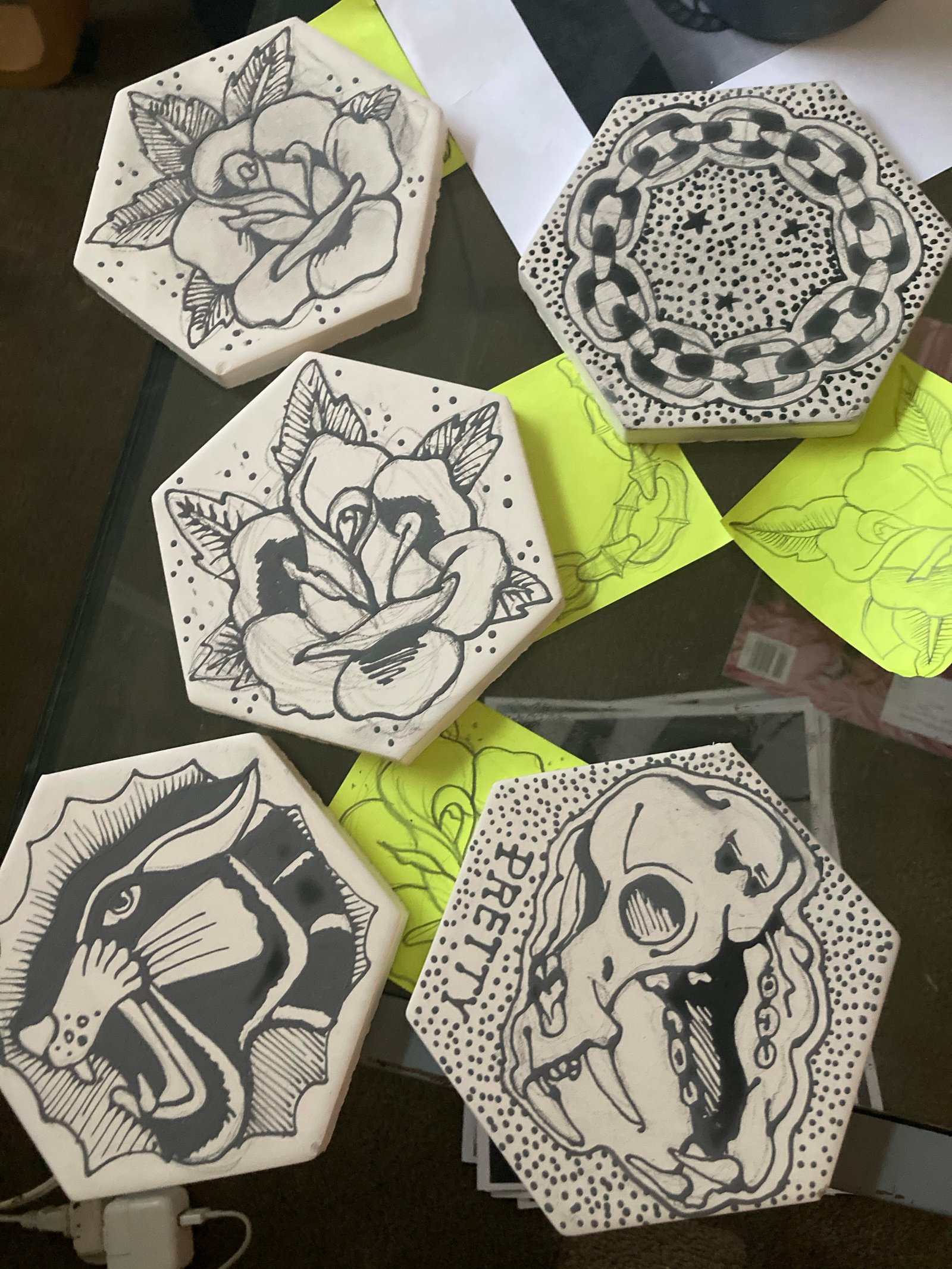 Flash Tattoo on Ceramic, Example #2