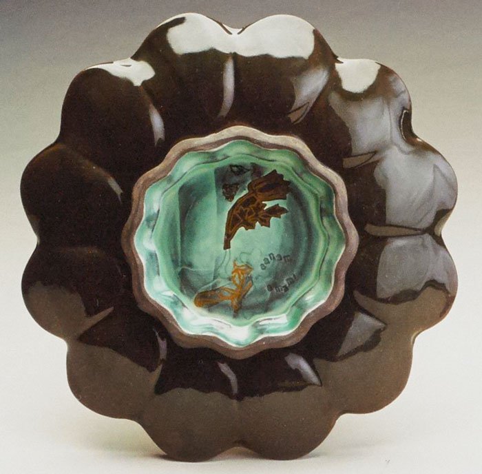 Serving Dish, 2010. Dark stoneware, silk-screened transfers, 9in. Serving Dish, 2010. Dark stoneware, silk-screened transfers, 9in.