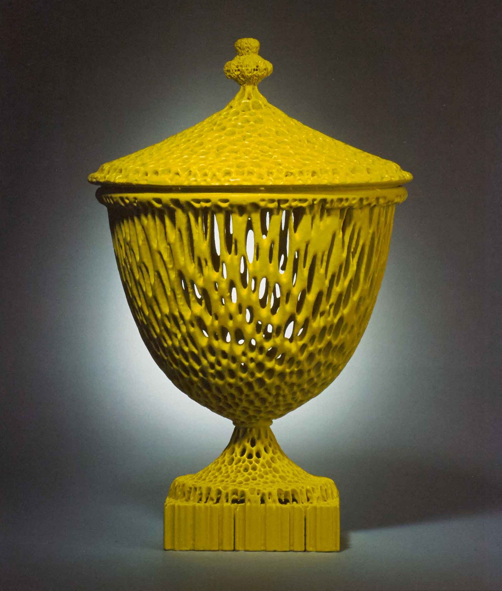 Michael Eden, Wedgwoodn't Tureen-Lemon. Produced by 3-D printing and selective laser sintering, with non-fired ceramic coating. Michael Eden, Wedgwoodn't Tureen-Lemon. Produced by 3-D printing and selective laser sintering, with non-fired ceramic coating.