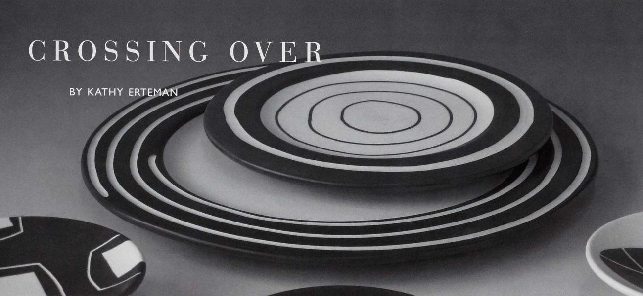 Black and white carved tableware. 1996.