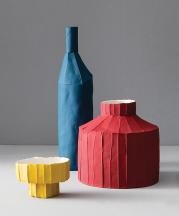Paola Paronetto. Cartocci, 2018. Paper clay. Bottle height approx. 24 in. Photograph by Studio Auber.