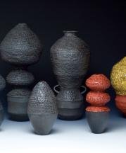 Conjoined Geographies, 2016. Pit-fired, hand-built earthenware with terra sigillata and glaze, 14 x 24 x 6 in. All photographs by the author.