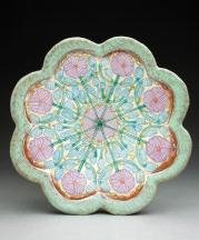 Shoko Teruyama. Flower Plate, 2017. Electric fired earthenware with sgraffito decoration. .5 x 9 x 9 in. Photograph courtesy of the artist. 