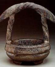 James C. Watkins. Double-Walled Basket, 2013. Saggar-fired with Cone 04 glaze, 16 x 14 in. Photograph by Jon Thompson.