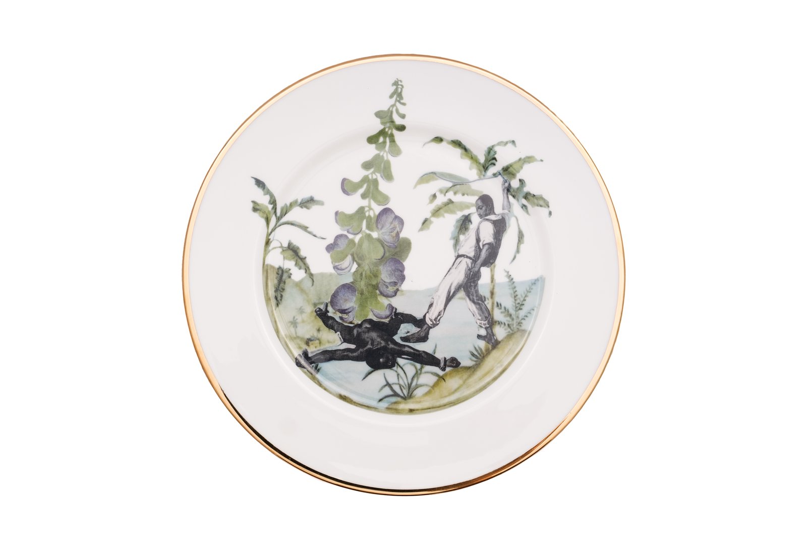 Jacqueline Bishop, History at the Dinner Table – Plate 14, Vitrified Porcelain, 2022