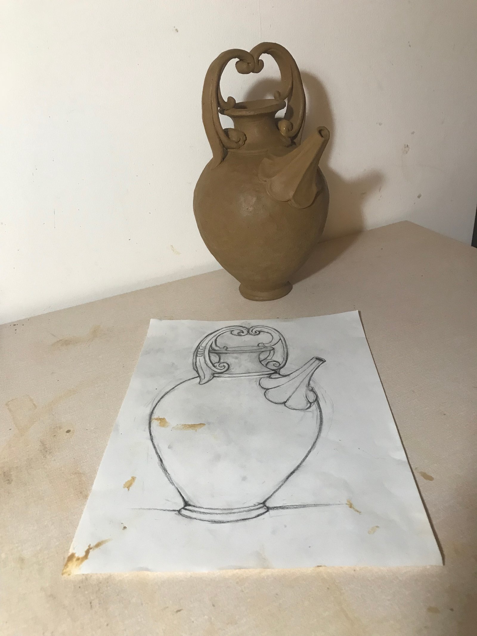 Work in progress by Margaret Bohls at resident studio, La Meridiana, Tuscany, Italy. Photo credit: Margaret Bohls