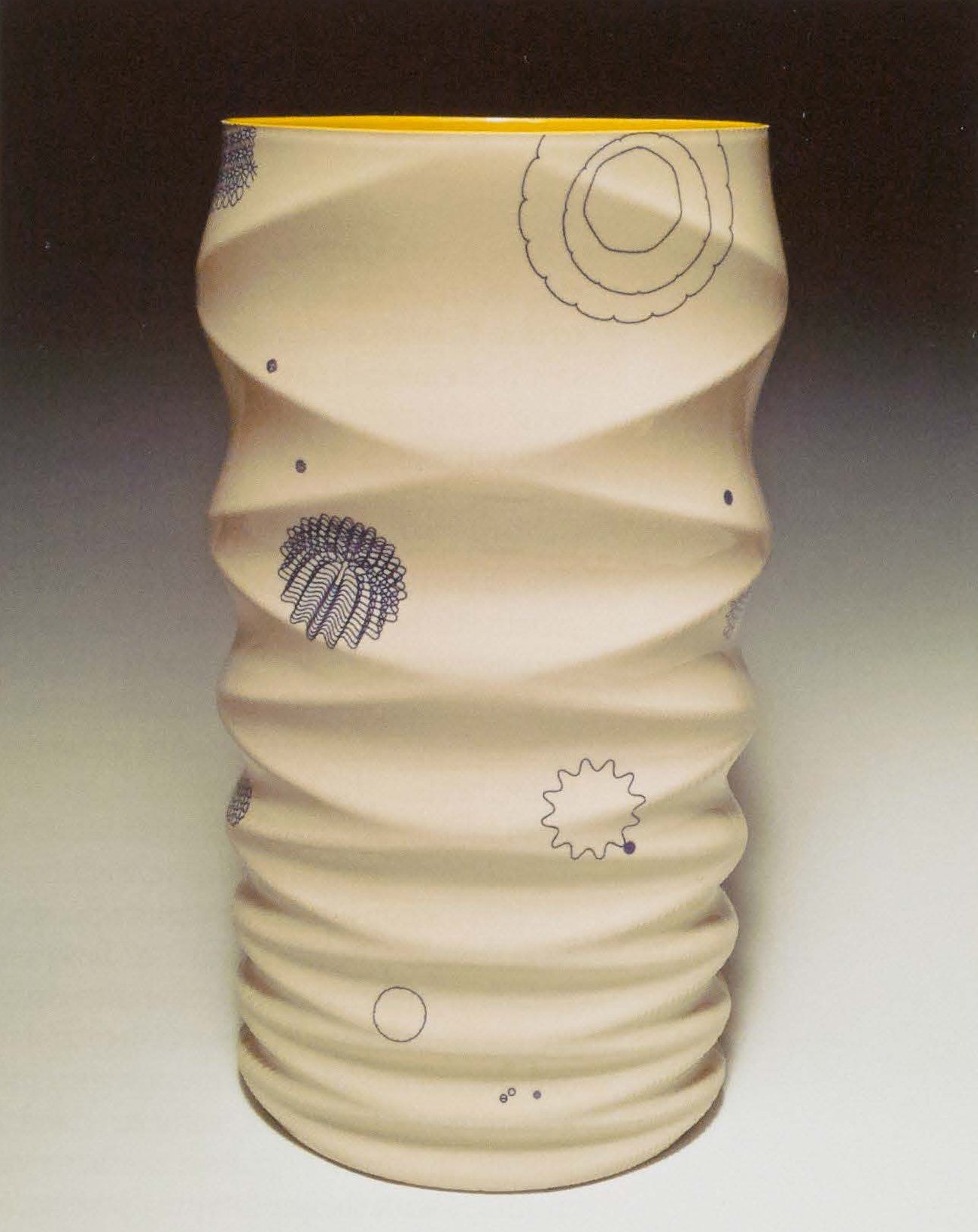 Andy Brayman, White Vase with Yellow Interior, 2013 Andy Brayman, White Vase with Yellow Interior, 2013