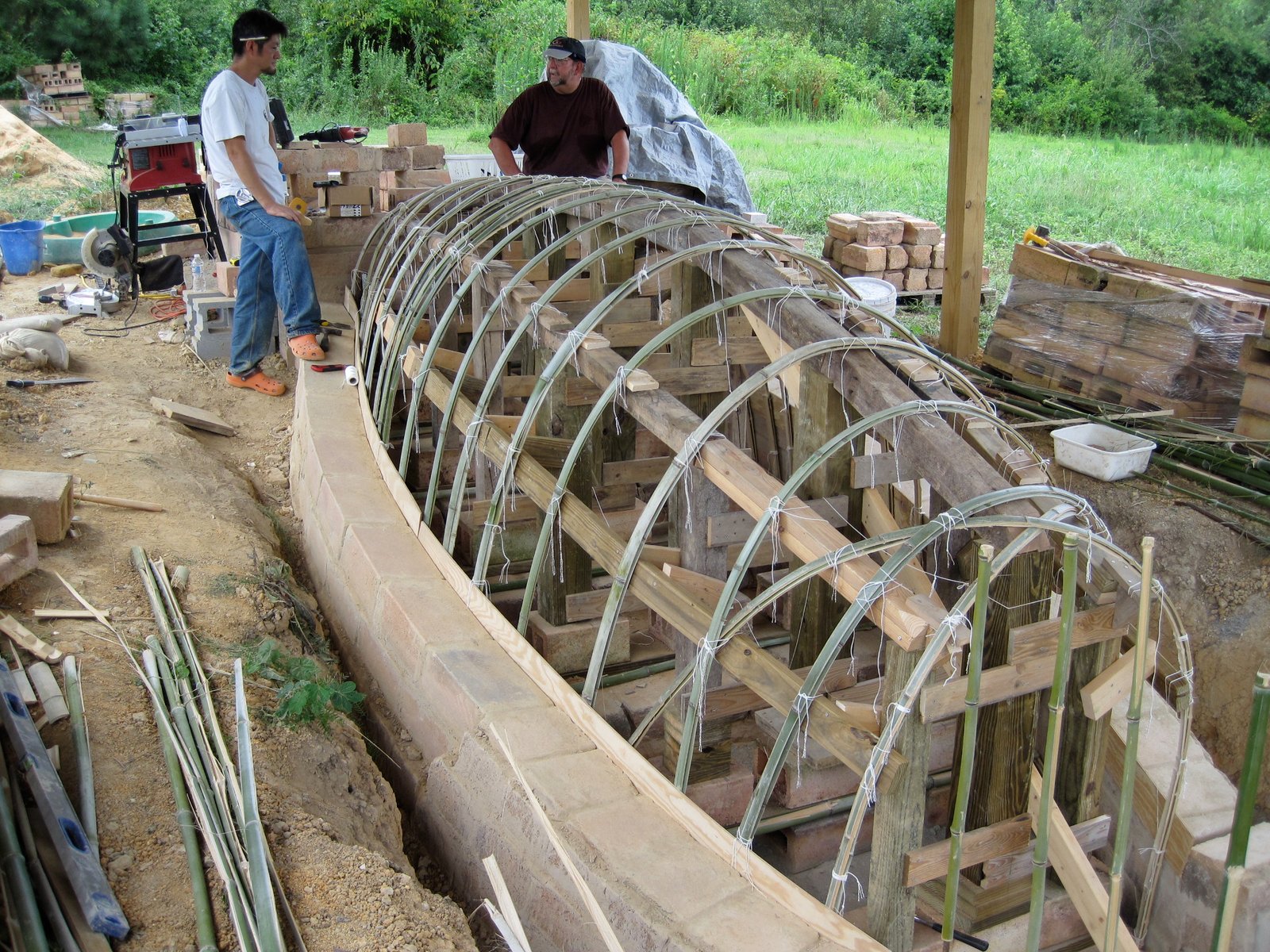 Touya Kiln Building. The kiln structure was constructed using locally sourced bamboo.