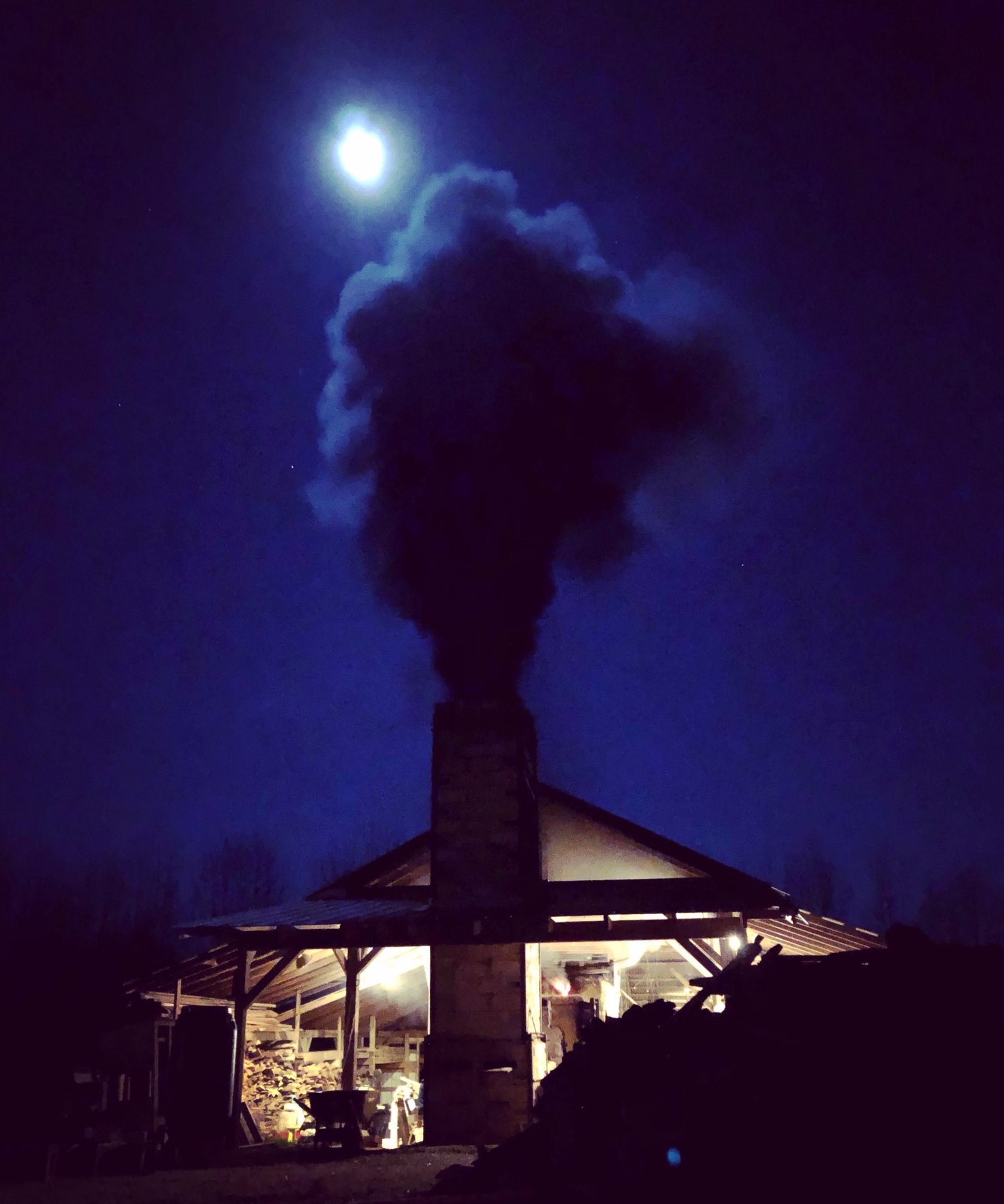 Wood firing at Studio Touya in Seagrove, NC.