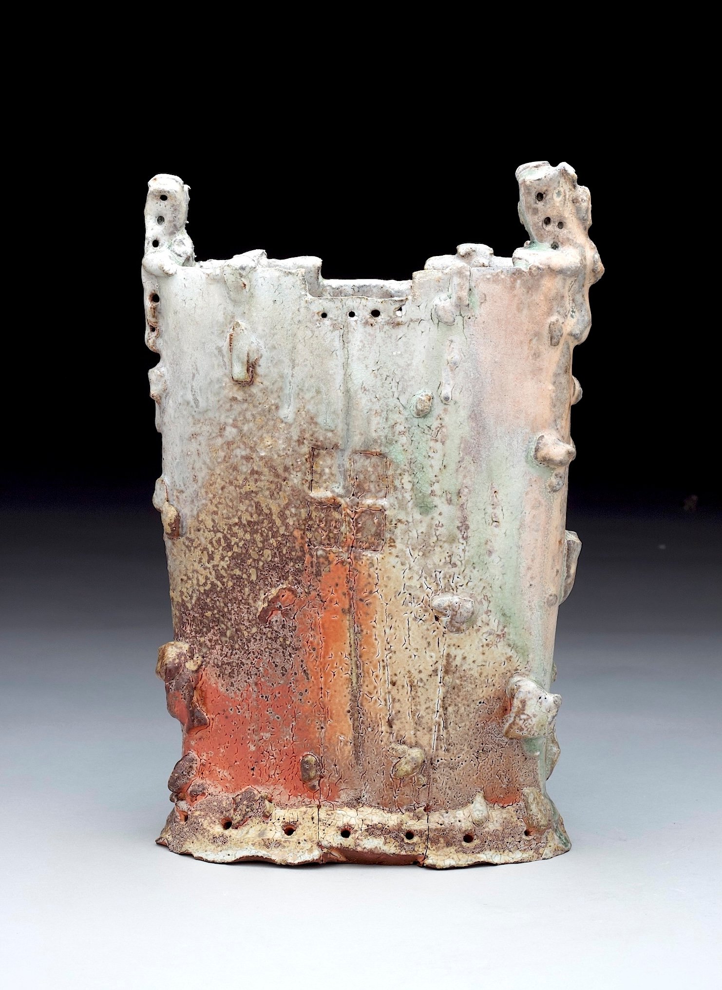 Bede Clarke, Vessel, wood-fired stoneware.