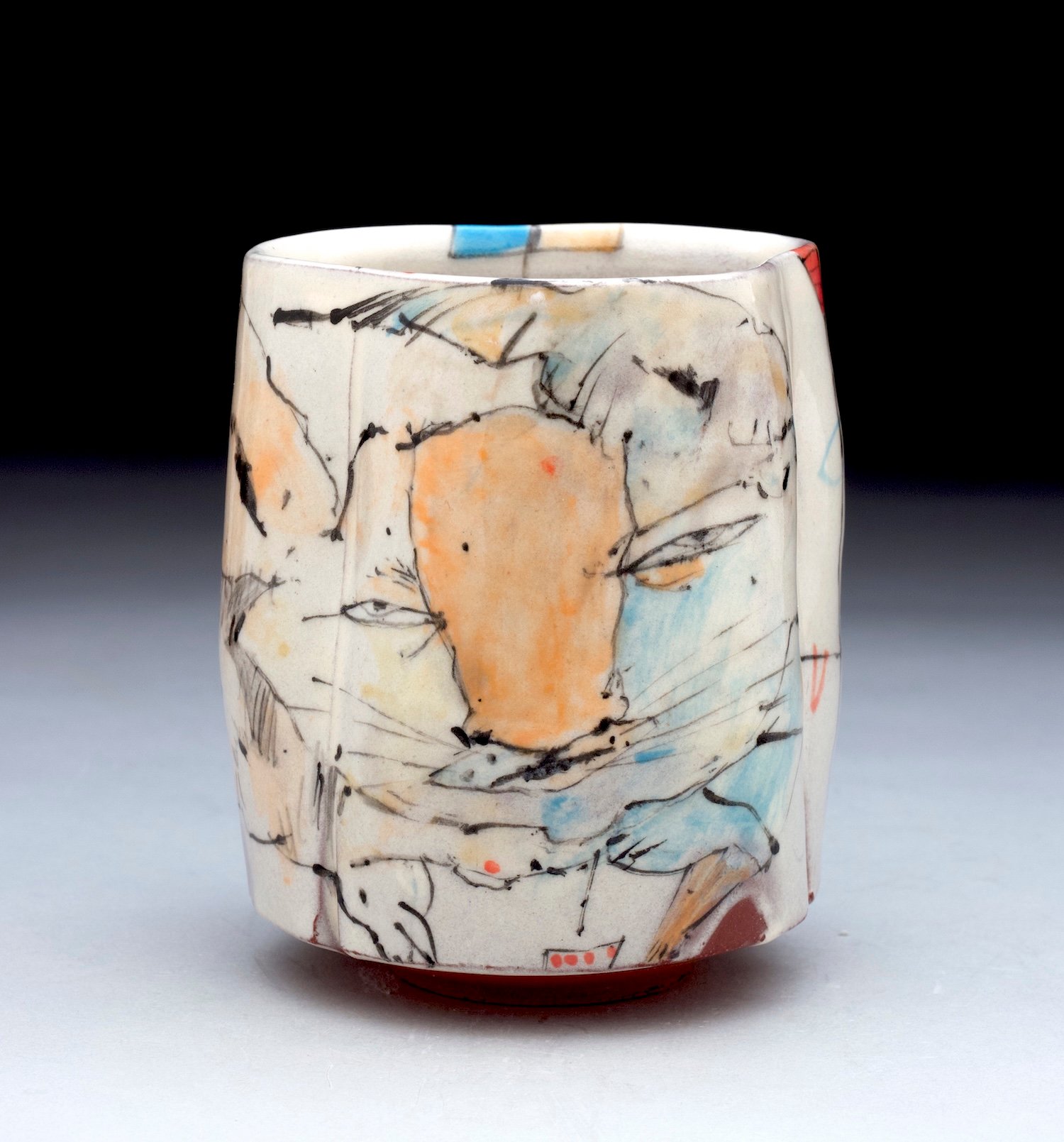 Bede Clarke, Yunomi, earthenware. Bede Clarke, Yunomi, earthenware.