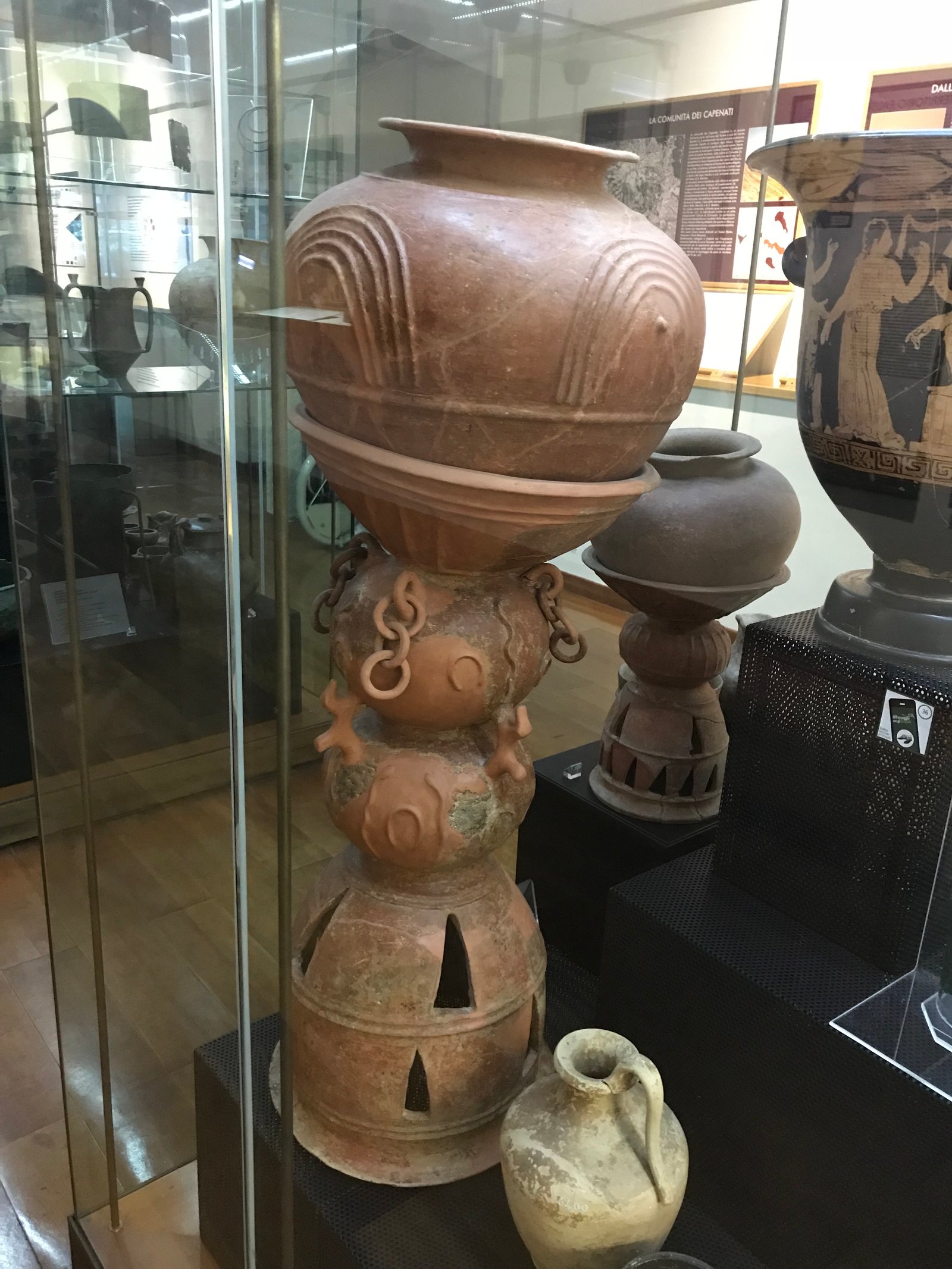 Etruscan krater on stand, first quarter of the 7th c. BCE, from Civita Castellana, Villa Giulia National Etruscan Museum, Rome, Italy. Photo credit: Margaret Bohls